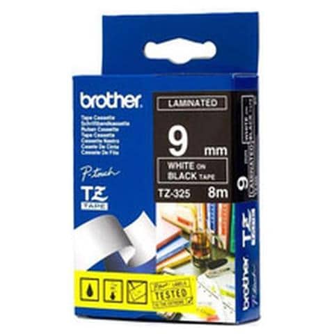 Nastro TZe-325 laminato bianco su nero da 9 mm - Foto 5