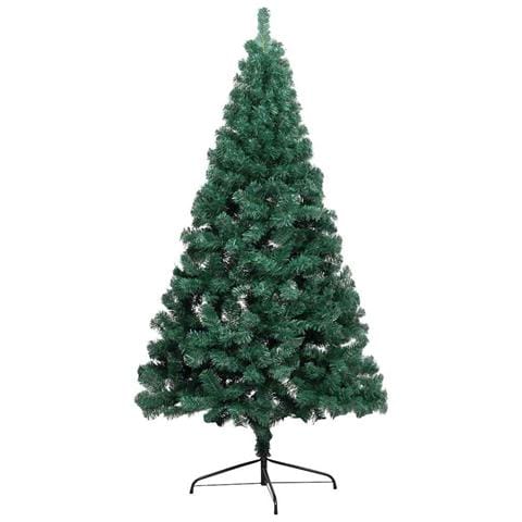Set Albero Natale Artificiale a Metà LED e Palline Verde 180 cm - Foto 2