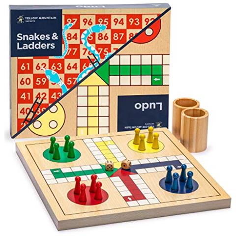rts Serpenti E Scale In Legno Reversibili 2 In 1, Set Di Giochi Ludo - Foto 1
