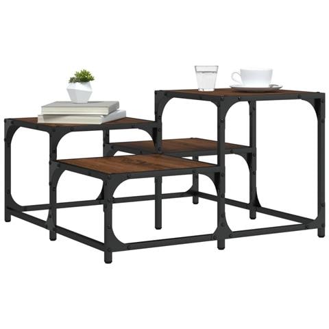 Tavolino Da Salotto Rovere Marrone 68x68x40cm Legno Multistrato - Foto 1