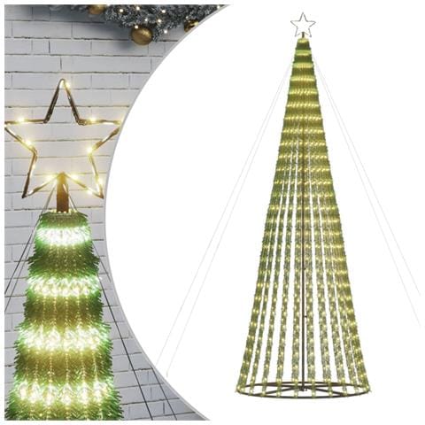 Illuminazione Albero di Natale a Cono 688LED Bianco Caldo 300cm - Foto 1