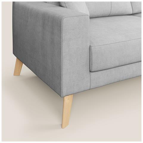Danish Divano moderno in tessuto morbido impermeabile T02 186 cm grigio chiaro - Foto 2