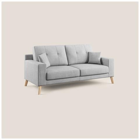 Danish Divano moderno in tessuto morbido impermeabile T02 186 cm grigio chiaro - Foto 1
