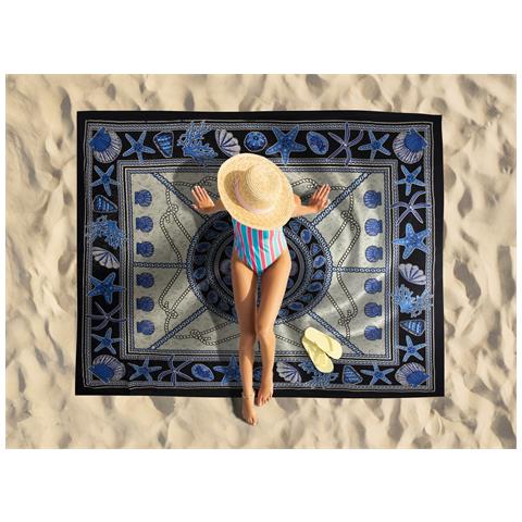 Telo Mare Spiaggia Grande Antisabbia Parasole Modello Batik Barocco Telo Mare Rigato D6 - Foto 2