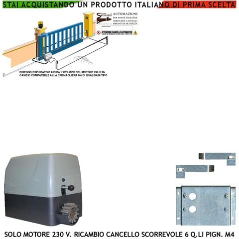 Motoriduttore 230 V Ricambio Cancello Scorrevole 6 Q.li Compatibile Elettronica A Norme Ce Di Qualsiasi Marca Fine Cor - Foto 1