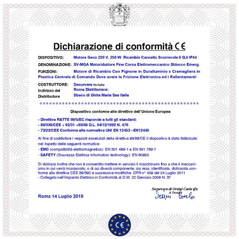 Motoriduttore 230 V Ricambio Cancello Scorrevole 6 Q.li Compatibile Elettronica A Norme Ce Di Qualsiasi Marca Fine Cor - Foto 4