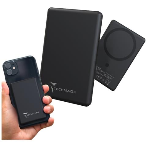 Powerbank 5000mAh Slim 7.9MM Wireless Magnetico Black - Foto 1