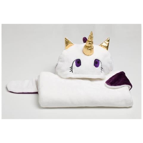 Coperta Plaid Mantella Con Cappuccio E Guanti Unicorno Blanket Kanguru - Foto 1