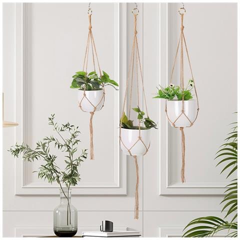 Corda Per Appendere In Rete Per Vasi Da Fiori In Corda Di Canapa Retrò M - Foto 2