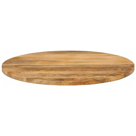 Piano Per Tavolo 90x3,8 Cm Rotondo In Legno Massello Di Mango - Foto 3