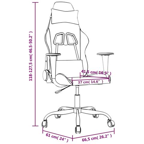 Sedia da Gaming Massaggiante Nero e Blu in Similpelle - Foto 2