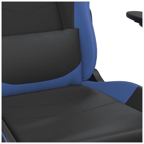 Sedia da Gaming Massaggiante Nero e Blu in Similpelle - Foto 10