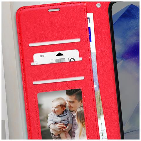 Custodia Per Samsung Galaxy A56, Portafoglio Con Cinturino Da Polso., Rosso - Foto 2