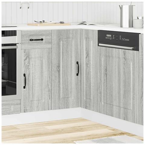 Mobile Base Ad Angolo Cucina Kalmar Grigio Sonoma In Truciolato - Foto 3