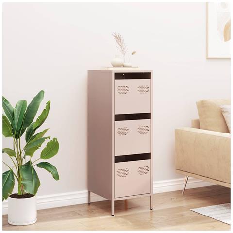 Credenza Rosa 39x35x103,5 Cm In Acciaio - Foto 3