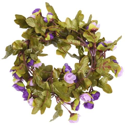 Ghirlande Fiori Artificiali Natale 6 Pz Viola Chiaro 215 Cm - Foto 2