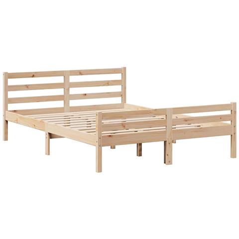 Letto senza Materasso 120x200 cm in Legno Massello di Pino - Foto 10