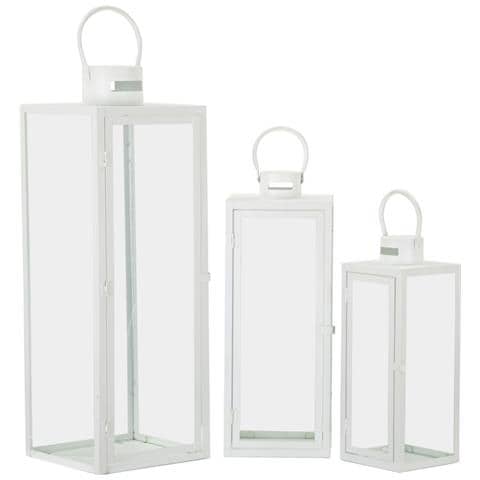 Lanterna Maris - Bianco - Metallo - 22x22x66 Cm - Foto 1