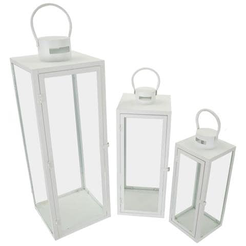 Lanterna Maris - Bianco - Metallo - 22x22x66 Cm - Foto 2