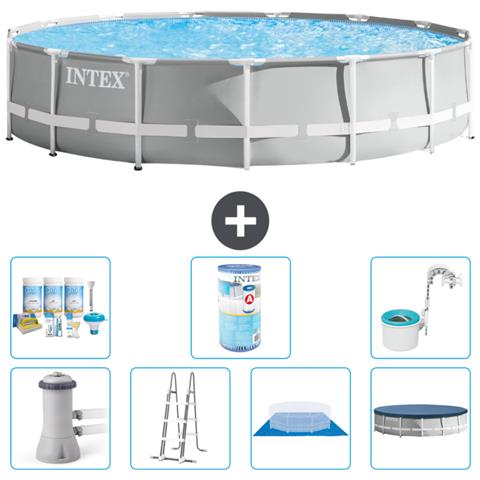 Piscina Fuori Terra - In Giro - 457x107 Cm - Grigio - Include Accessori Coordinati A2259 - Foto 1