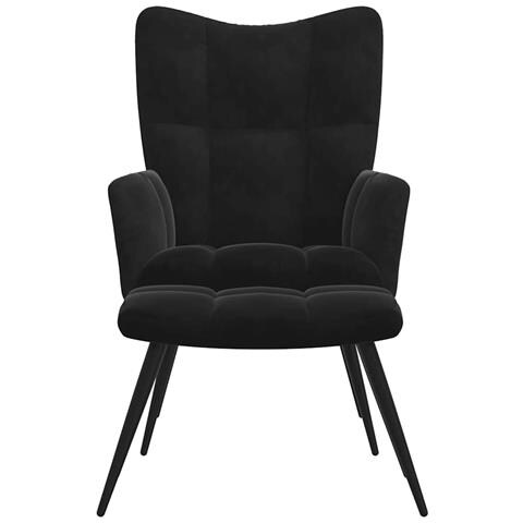 Lusso Casadino -  Poltrona Relax Con Sgabello In Velluto Nero - Foto 2