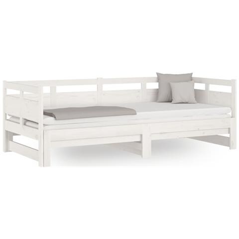 Lusso Casadino -  Dormeuse Estraibile Bianca Legno Massello Di Pino 2x(90x200) Cm - Foto 1