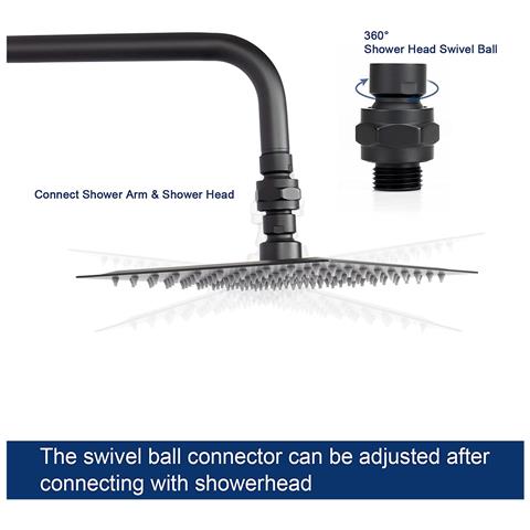 Adattatore Universale Orientabile Per Soffione Doccia Black - Foto 2