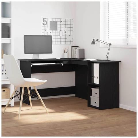 Scrivania  Nero Rovere 120x140x75 cm in Legno ingegnerizzato - Foto 2