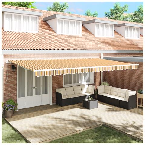 Tenda Retrattile Manuale Multicolore Strisce 600x350 cm - Foto 2