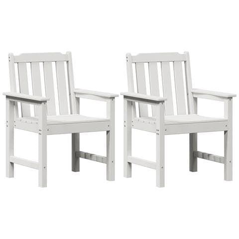 Sedie da Pranzo da Giardino 2 pz Bianche HDPE - Foto 1