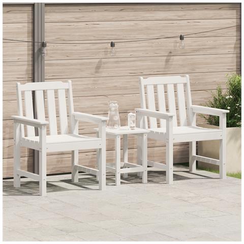 Sedie da Pranzo da Giardino 2 pz Bianche HDPE - Foto 2