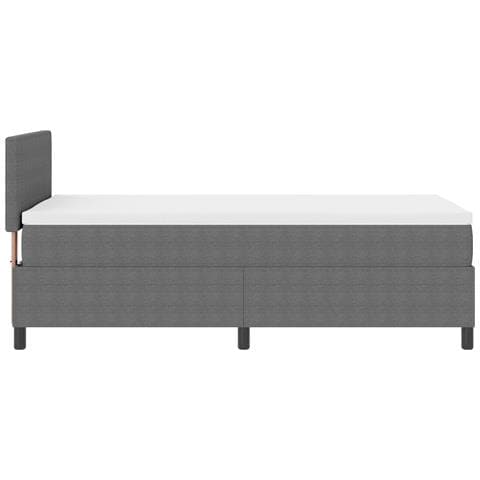 Letto con rete a doghe con materasso grigio chiaro 80x200 cm tessuto a coste - Foto 9