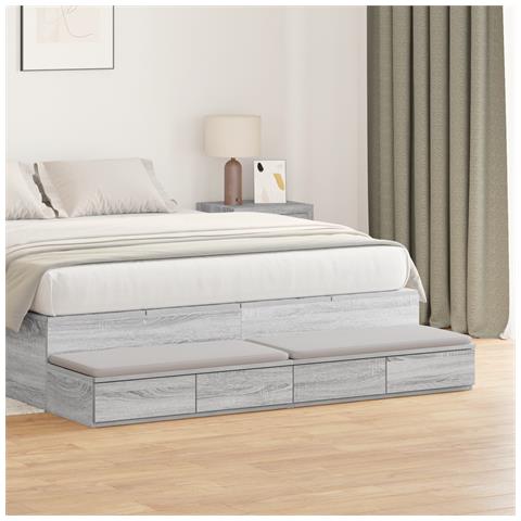 Cassetti Letto Grigio Sonoma 150x36,5x16,5 cm in Legno Compensato - Foto 2