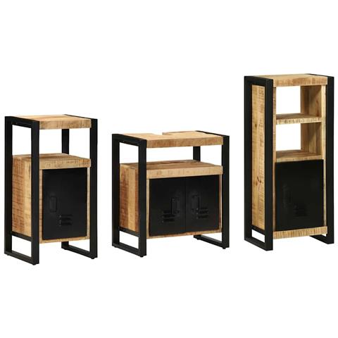 Set di mobili per il bagno 3 pcs Legno di mango massello - Foto 1