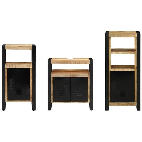Set di mobili per il bagno 3 pcs Legno di mango massello - Foto 9