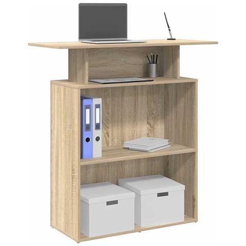 Banco Reception Rovere Sonoma 100x40x104 cm Legno Multistrato - Foto 2