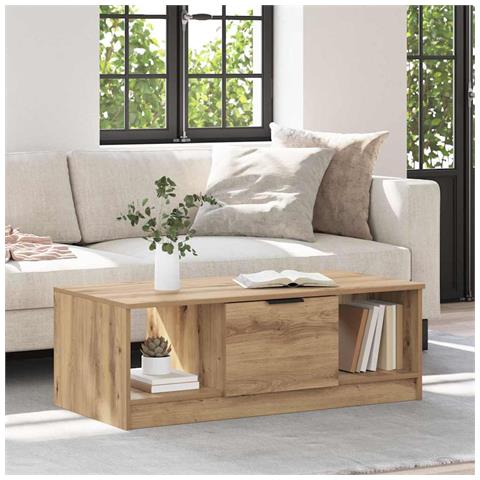 Tavolino da salotto rovere artigianale 100 x 50 x 36 cm - Foto 2