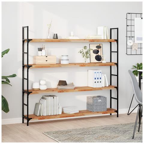 Mensole da Parete 4 pz 120x20x4 cm Legno Acacia Rifinito a Olio - Foto 2