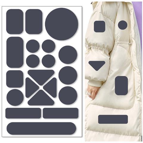 Kit Di 10 Toppe Autoadesive Impermeabili In Nylon Per Riparazione Giacche A Vento Grey - Foto 2