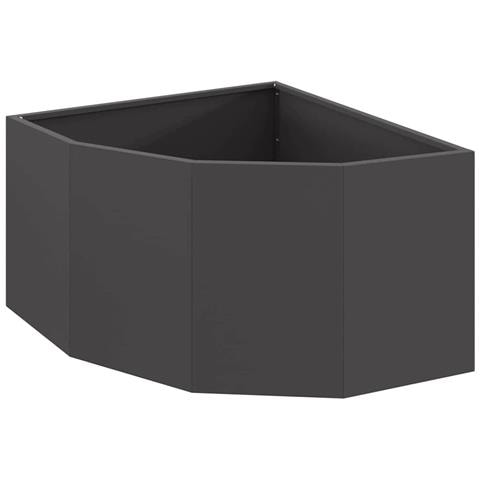 Vaso d'angolo Nero 60 x 60 x 35 cm Acciaio - Foto 1