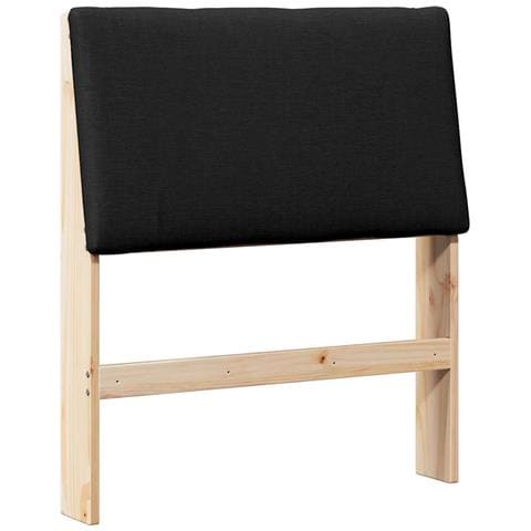 Testiera imbottita Nero 80 cm Pino massello - Foto 1