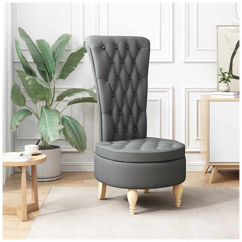 Poltrona Slipper Grigio scuro 56,5 x 70 x 110 cm Tessuto - Foto 2