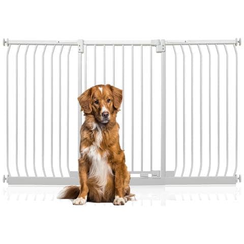 Bettacare Cancelletto Per Cani Elite Extra Alto, 179cm - 188cm, Bianco Opaco, Extra Alto Con 100cm Di Altezza - Foto 1