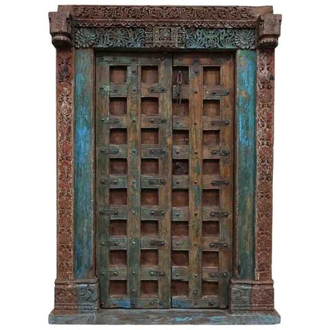 Porta In Legno Marrone 155x37x226h Cm - Foto 2
