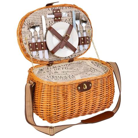 Cestino Pic-nic Marrone 40x28x22h - Foto 1