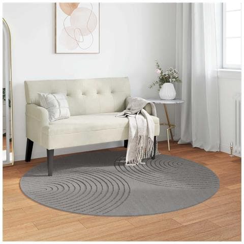 Tappeti per area Rotondo GALATI Grigio Ø 120 CM Poliestere - Foto 2