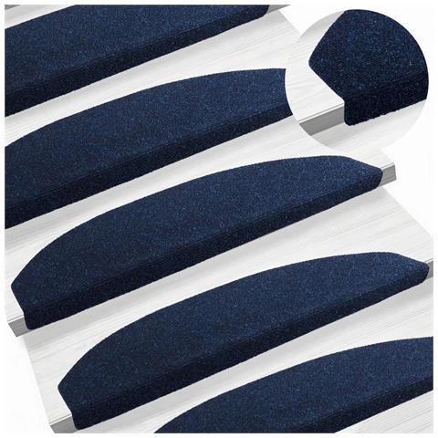 Tappetini per scale autoadesivi 15 pcs Navy 80 x 24,5 x 3,5 cm - Foto 2