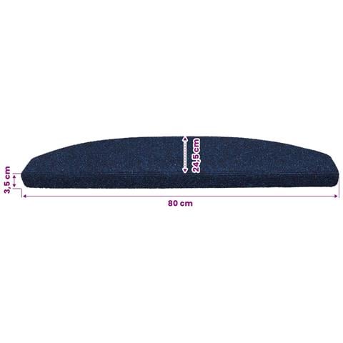Tappetini per scale autoadesivi 15 pcs Navy 80 x 24,5 x 3,5 cm - Foto 9