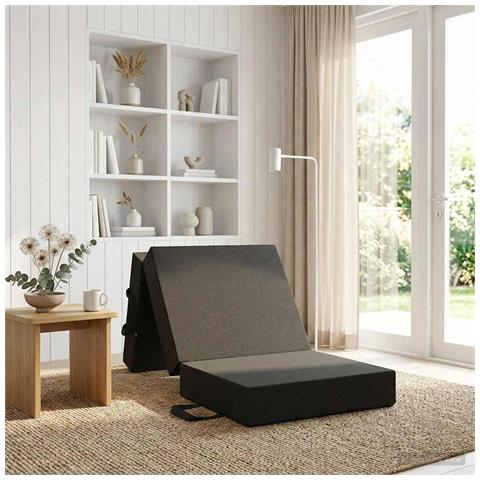 Divano Letto Pieghevole 75 x 63 x 45 cm Grigio Scuro - Foto 2