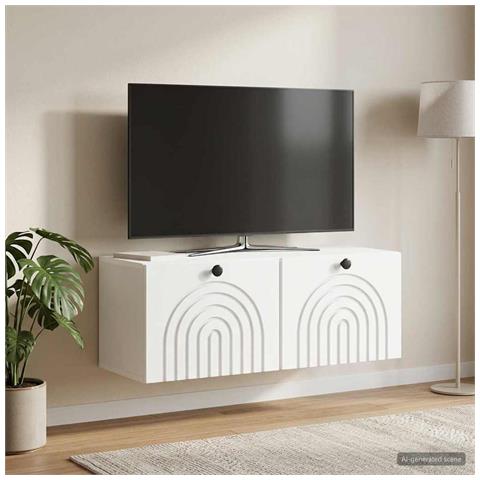 Mobile Porta TV da Muro Bianco 78,5 x 31 x 30 cm - Foto 2